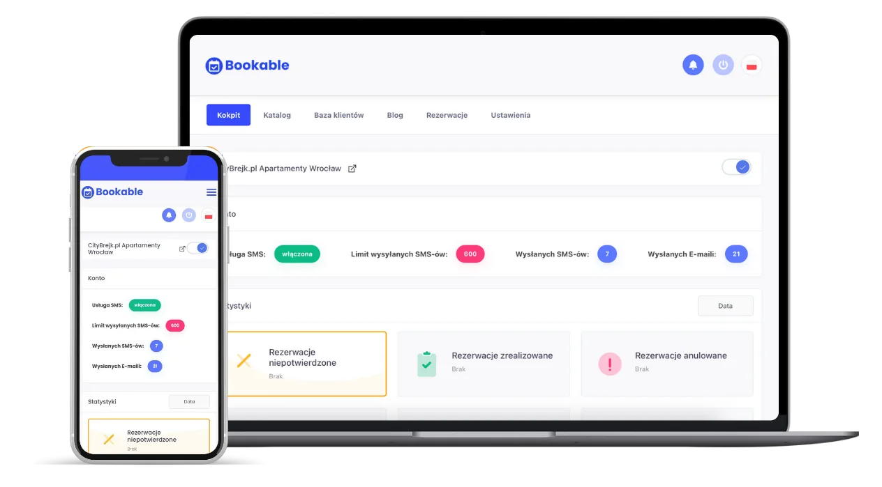 Buchungssystem Bookable – Dashboard und mobile App